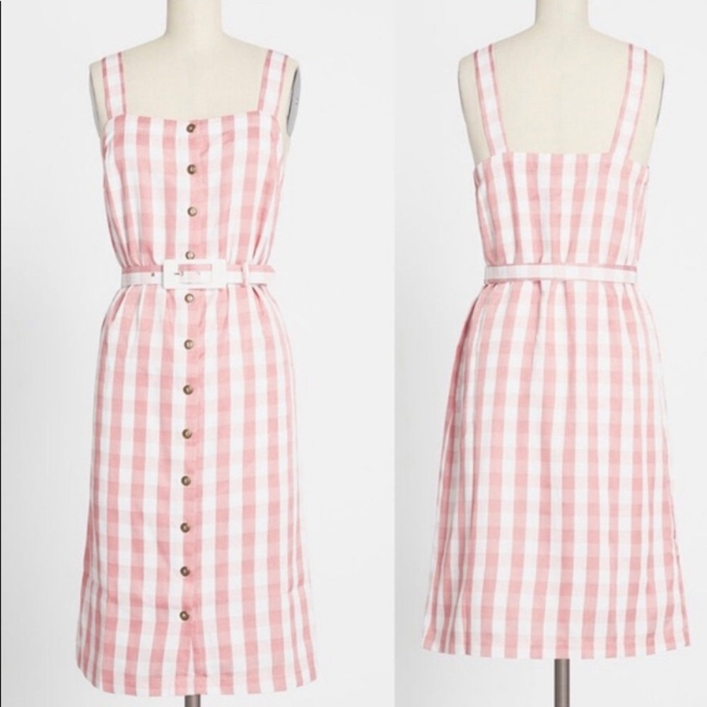 ModCloth Past but not least Belted Dress (Pink)